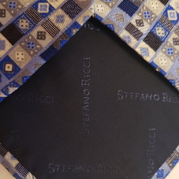 STEFANO RICCI PER RICHARD GELDING 100% SILK TIE MADE IN ITALY- EXTRA LONG & WIDE - Picture 3 of 8